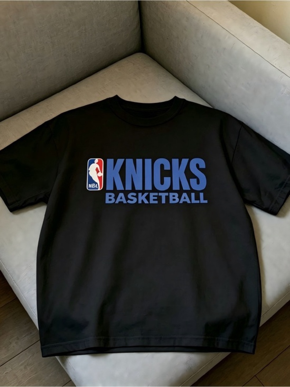 New York Knicks NBA Black Crewneck T-Shirt